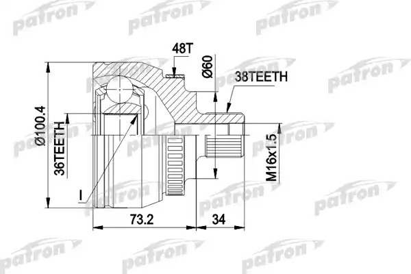 PCV1444 ШРУС наружн к-кт VW: SHARAN 95-, 00-, FORD: GALAXY 95-, 00-, SEAT: ALHAMBRA 96-, 00-, с ABS 48 купить в Авто1 автозапчасти