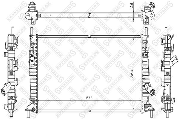 10-25182-SX 10-25182-SX_радиатор системы охлаждения!\ Mazda 3, Ford Focus II/C-Max 1.4-2.0 03> (РФ) купить в Авто1 автозапчасти